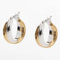 Design Collection Two-Tone Smooth Hoop Earrings - image 1