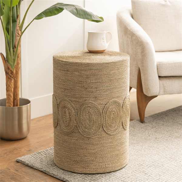 9th & Pike® Traditional Brown Seagrass Accent Table