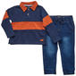 Toddler Boy 7 For All Mankind(R) 2pc. Stripe Polo/Denim Pants Set - image 1