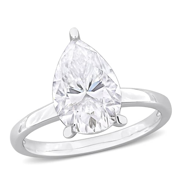 Sterling Silver 3ctw. White Moissanite Solitaire Ring - image 
