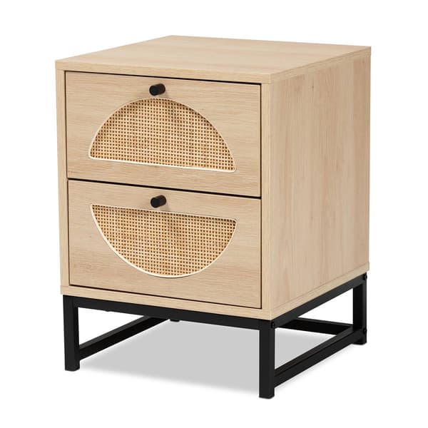 Baxton Studio Ardon Bohemian Light Brown Wood 1-Drawer Nightstand - image 