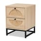 Baxton Studio Ardon Bohemian Light Brown Wood 1-Drawer Nightstand - image 1