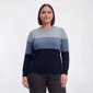Plus Size Retrology Color Block Crew Neck Sweater - image 1