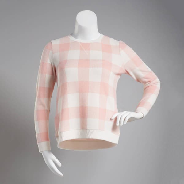 Womens Emily Daniels Long Sleeve Buffalo Check Hacci Top