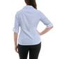 Womens Zac & Rachel Chambray Stripe Knit To Fit Blouse - image 2