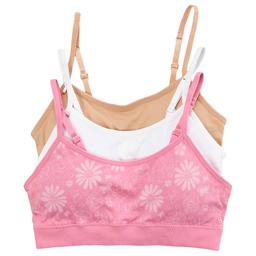 Girls (7-16)René Rofé® Gracie 3pk. Floral/Solid Seamless Bralette