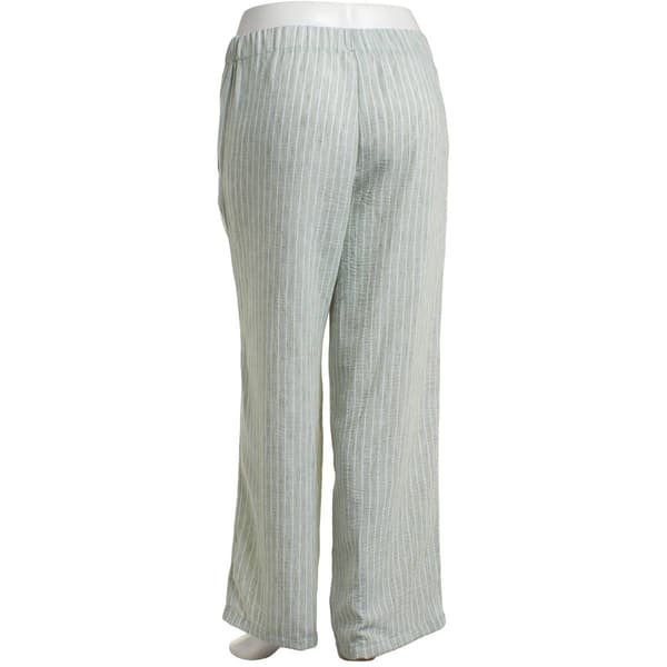 Juniors No Comment Striped Linen Pull Over Flowy Pants