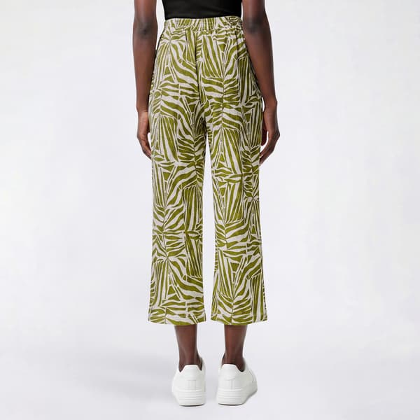 Womens Soho Apparel Abstract Cropped Wide Leg Pants