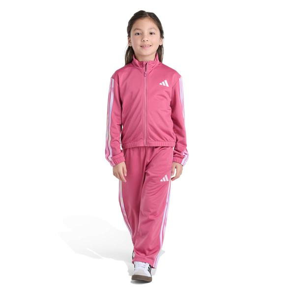 Girls (4-6x) adidas(R) Printed 3-Stripe Jacket & Wide Leg Pant Set - image 