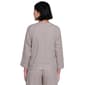 Womens Ali Miles 3/4 Sleeve Side Cinch Solid Linen Blouse - image 2