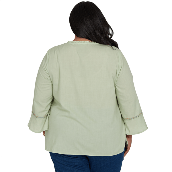 Plus Size Alfred Dunner Indigo Girls Floral Embroidery Blouse