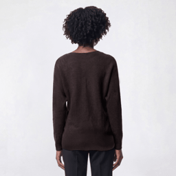 Womens Emily Daniels Dolman Sleeve Boat Neck Bling Rib Sweater