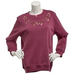 Petite Hasting & Smith Butterfly Floral Fleece Sweatshirt