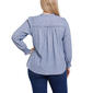 Plus Size NY Collection Long Smock Sleeve Casual Button Down - image 2