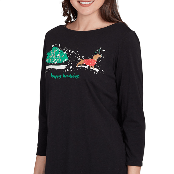 Womens Ruby Rd. Must Haves II Happy Howlidays Tee