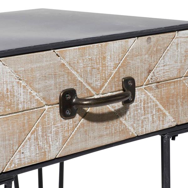 9th & Pike® Black Metal and Wood Modern Accent Table