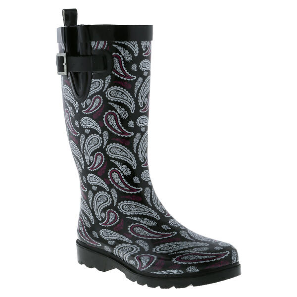 Womens Laila Rowe Paisley Tall Rain Boots - image 