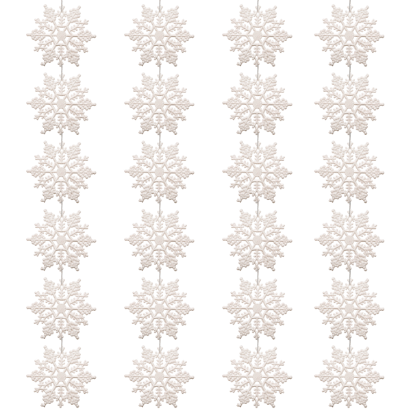 Northlight 24ct. Glitter White Snowflake Christmas Ornaments