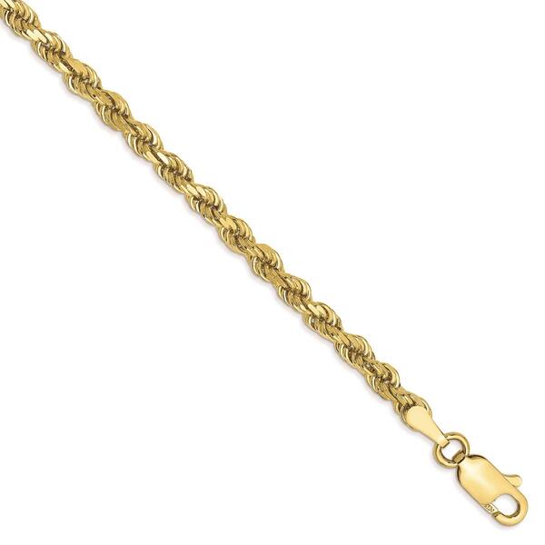 Gold Classics&#40;tm&#41; 10kt. 3mm 9in. Rope Chain Ankle Bracelet - image 