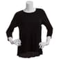 Womens 89th &amp;Madison 3/4 Sleeve Plisse Mix Media Top - image 1