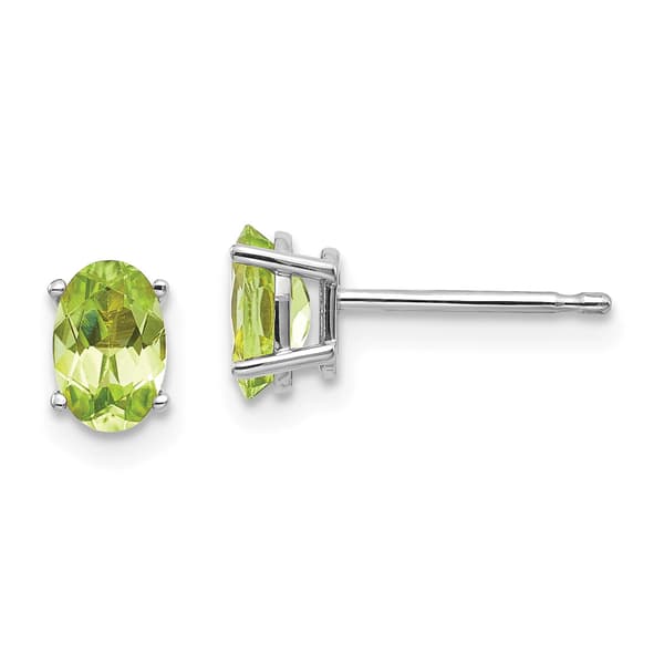 Gemstone Classics&#40;tm&#41; White Gold 6mm. Peridot Stud Earrings - image 