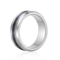 Mens Lynx Stainless Steel Ring with Crushed Titanium Stripe Inlay - image 4