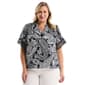 Plus Size Rafaella(R) Flutter Lace Sleeve Split Neck Leisure Paisle - image 1