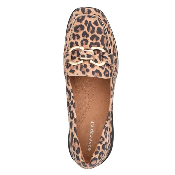 Womens Easy Spirit Avienta Leopard Suede Loafers