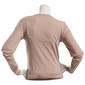 Juniors Pink Rose Long Sleeve Rib Lace Up Tie Top - image 3