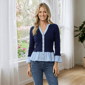 Womens Nanette Lepore Long Sleeve Two In One Peplum Sweater - image 1