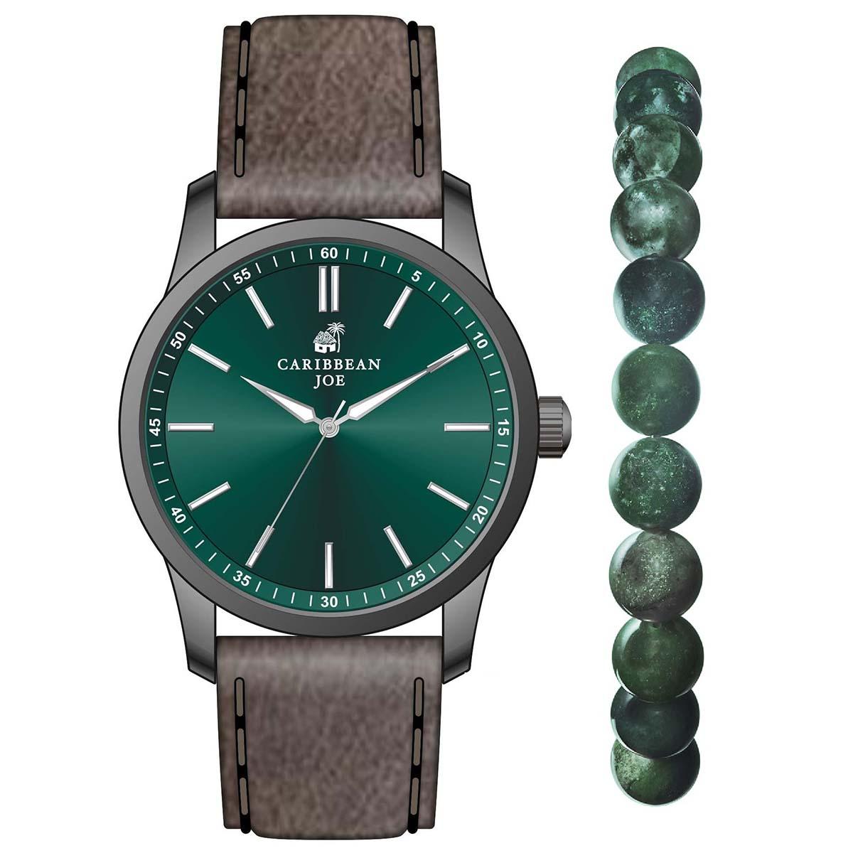 Mens Caribbean Joe Gunmetal-Tone Watch w/ Bracelet - CJSB7174GU.U