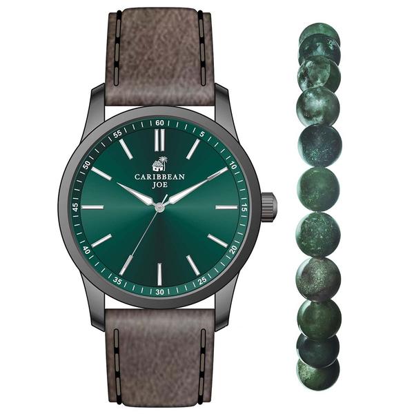 Mens Caribbean Joe Gunmetal-Tone Watch w/ Bracelet - CJSB7174GU.U - image 