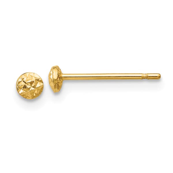 Gold Classics&#40;tm&#41; 14kt. Gold 3mm Puff Circle Post Earrings - image 