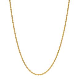 30in. Vermeil Sterling Silver Polished Solid Rope Chain Necklace
