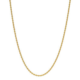 30in. Vermeil Sterling Silver Polished Solid Rope Chain Necklace
