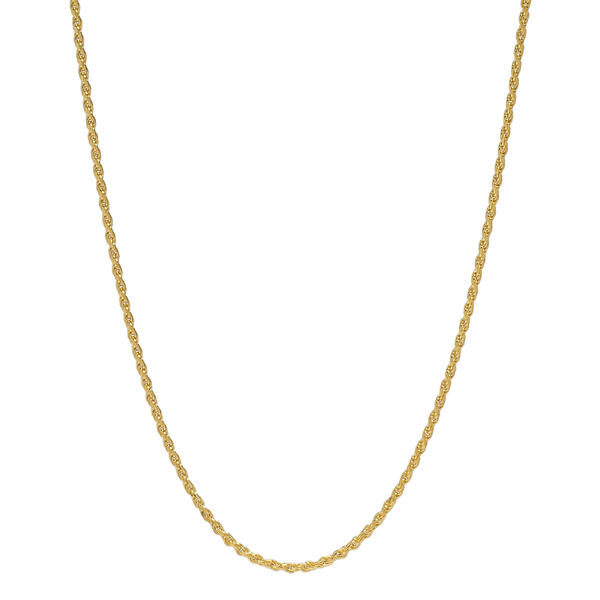 30in. Vermeil Sterling Silver Polished Solid Rope Chain Necklace - image 