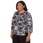 Plus Size Alfred Dunner Classics Floral Linework Side Tie Blouse - image 3