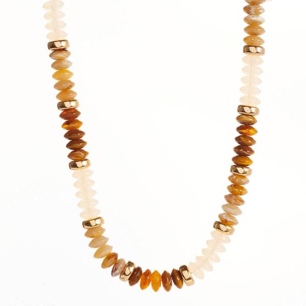 Ashley Cooper(tm)Gold Plated Tonal Brown Stone Beaded Necklace. - image 