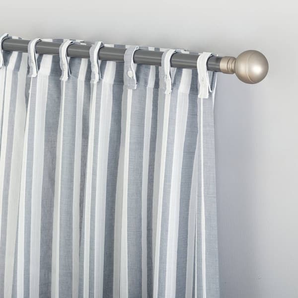 Denza Woen Global Slub Sheer Back Tab Panel Curtains