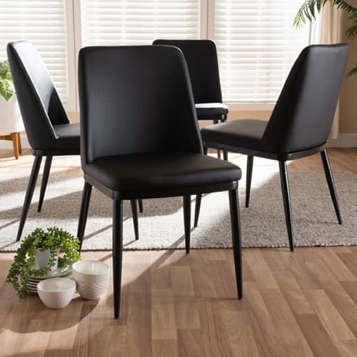 Baxton Studio Darcell Upholstered Dining Chairs - Set of 4