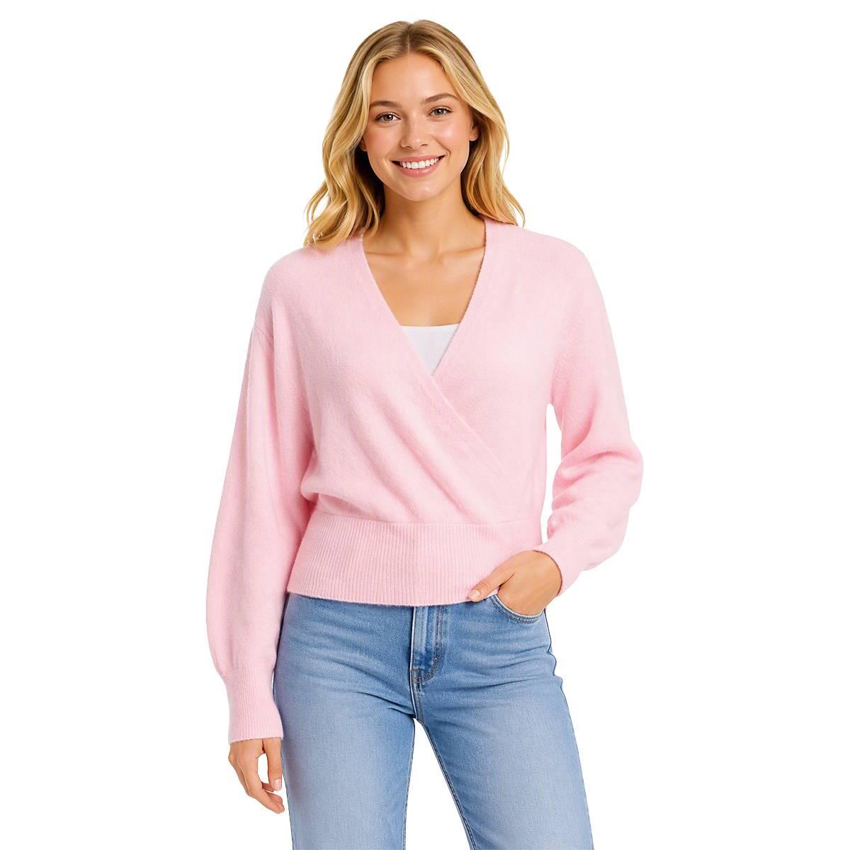 Juniors Plus Madden Girl V- Neck Surplice Pullover Sweater