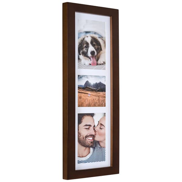 Malden 3-Openinng Walnut Gallery Frame - 4x6 & 4x4