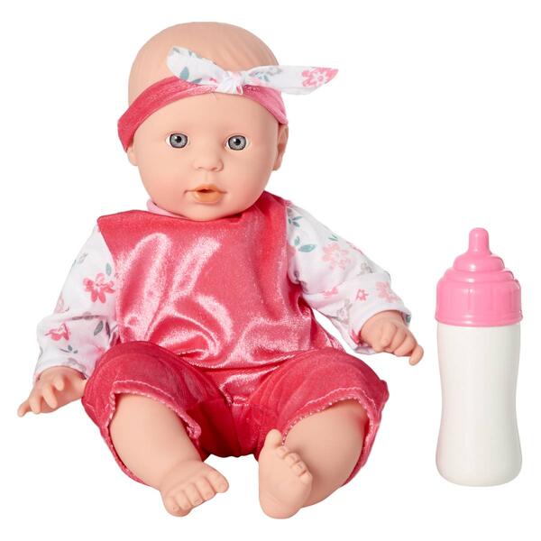 14in. Soft Baby Doll with Bottle - image 