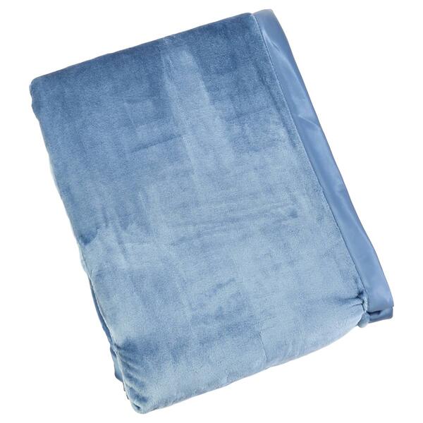Royal Velvet Plush Blanket w/ Satin Trim - image 