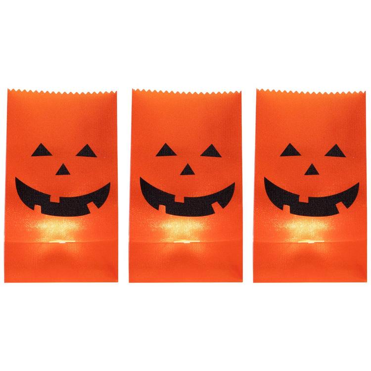 Northlight Seasonal 3pk. Jack-O-Lantern Luminary Pathway Markers