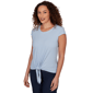 Petite Emaline Sapphire Serenade II Cap Sleeve Textured Blouse - image 3