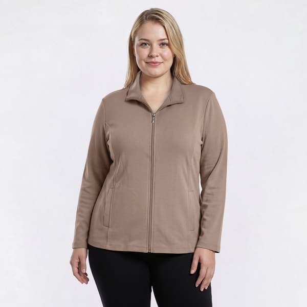 Plus Size Hasting & Smith Long Sleeve Mock Neck Zip Jacket