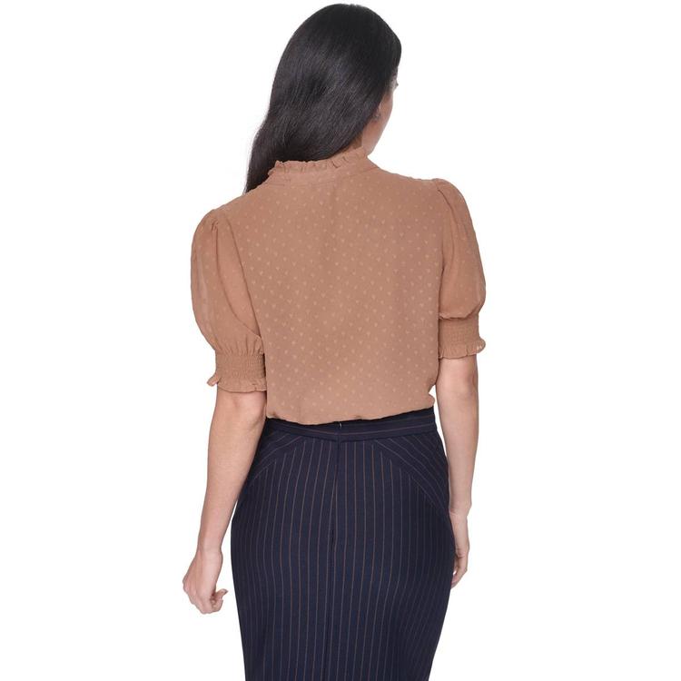 Womens Tommy Hilfiger Elbow Sleeve Heart Clip Dot Blouse
