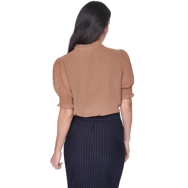 Womens Tommy Hilfiger Elbow Sleeve Heart Clip Dot Blouse