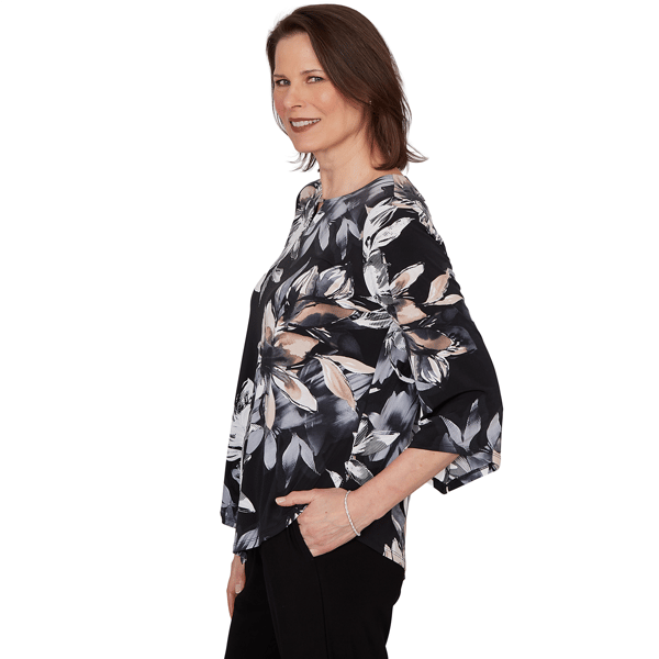 Petite Alfred Dunner Classics 3/4 Sleeve Floral Blouse